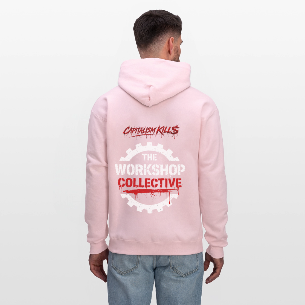Unisex anti-capitalist hoodie - pale pink